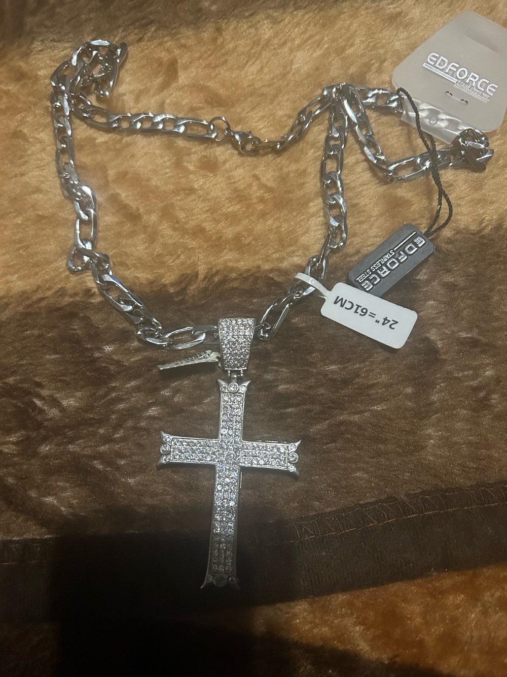 Silver Cross Pendant Necklace for Men